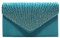 Insun Damen Clutch, Elegante Umschlag Tasche, Satin Glänzend Abendtasche mit Kette für Hochzeit Wedding Prom Party Türkis 21 x 13 x 5 cm
