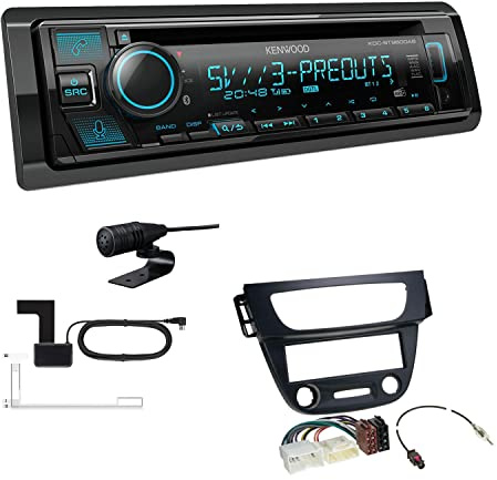 Kenwood KDC-BT960DAB 1-DIN Autoradio CD-Tuner mit Bluetooth Digitalradio DAB+ inkl. Einbauset passend für Renault Megane III 2008-2014 schwarz