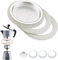Guarnizione e Filtro Caffettiera Universale per Ricambi Moka 3x Anello di Tenuta in Lattice + 1x Filtro in Acciaio (1 tazza)