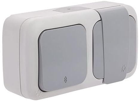 VIKO Va et vient + prise 2P+T étanche gris