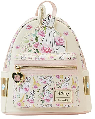 Loungefly Aristocats Duchess in Paris Floral AOP Double Strap Shoulder Bag