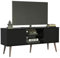 Madesa Mobile TV con 2 ante e 2 ripiani per TV a 55 pollici, per Soggiorno, 136 x 40 x 60 cm, in legno - Nero