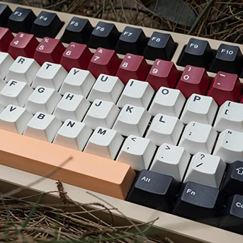 PBT Black White Keycaps Cherry Profile Keycap Set 129 Keys Dye-Sub Custom Keyboard Keycaps für 60% 65% 75% Cherry Gateron MX Switches Mechanische Tastaturen