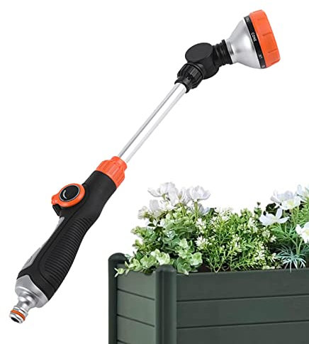 Gießstab Gartenbrause, Brause Bewässerungsstab Stabbrause 8 Sprühbilder Garten Schlauch Bewässerung Zauberstab Mit Rutschfestem Griff Für Fenster Auto Blumen, Rasen Garten Haustier Reinigung