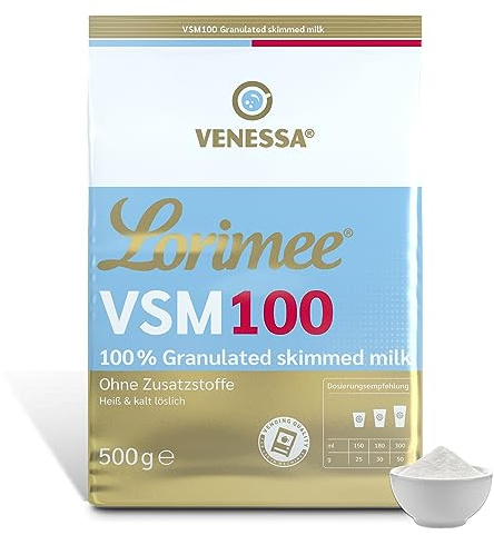 Venessa VSM 100 Lorimee Magermilchpulver Granulat 500g Hochwertiges Skimmed Milk Pulver zur Verfeinerung von Milchkaffee, alle Vending geeignet