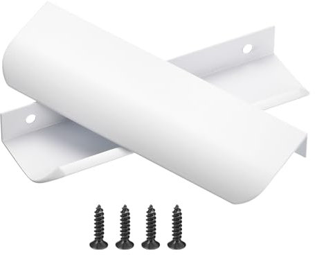 QUARKZMAN 10Pcs Möbelgriffe Profilgriff Versteckte Schrankgriffe 96mm Bohrabstand Alu Fingerkanten-Zuggriffe Schubladengriffe Küchengriffe für Kleiderschrank Tür Schubladen, Weiß