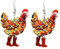 Weihnachtsohrringe Ohrringe Silber 925 Weihnachtsohrringe, lustig, niedlich, Weihnachtsmütze, großer, bunte Lichter, Stiefel, Tier, Huhn, Hängeohrringe, Ohrringe Weihnachtsgeschenke (Red, One Size)