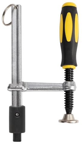 Strong Hand Tools 16mm Hole Clamp, Yellow, UDWN6150, 150mm Capacity, 83mm Throat Depth, 136kg Clamping Pressure, 16x8mm Rail Size, Bench Clamp