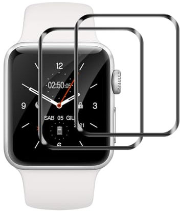 VSEER 2 Stück Schutzfolie für Panzerglas für Apple Watch Series 4/5/6/SE 40mm, Keine Blasen Bruchsicher für 4/5/6/SE 40mm Folie, Sensitive Touch Premium Glas Apple Watch 40mm Displayschutzfolie