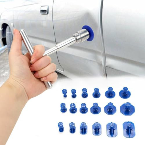 BAOSROY Kit Extractor Abolladuras Coche,19pcs Kit Dent Repair Herramientas,Kit Eliminador Abolladuras Carrocería,Herratamientas Reparación Reparador Abolladuras Tool Pluma Reparación Abolladuras
