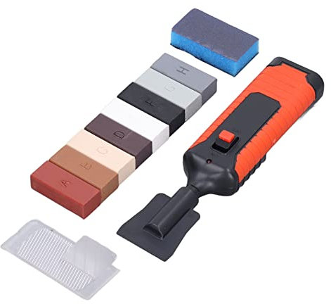 Tile Repair Kit, 8 Colors Wax Blocks Porcelain Repair Kit with Electric Heating Pen for Stone Porcelain Crack Gaps Furniture Repair