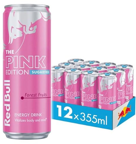 Red Bull Energy Drink Sugar Free Pink Edition Forest Fruits 355ml, 12 Pack
