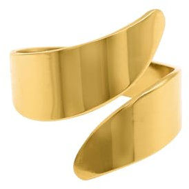Heideman Damen Ring Meline - Hochwertiger Edelstahl, gold farbend - Fließende Silhouette für stilbewusste Frauen