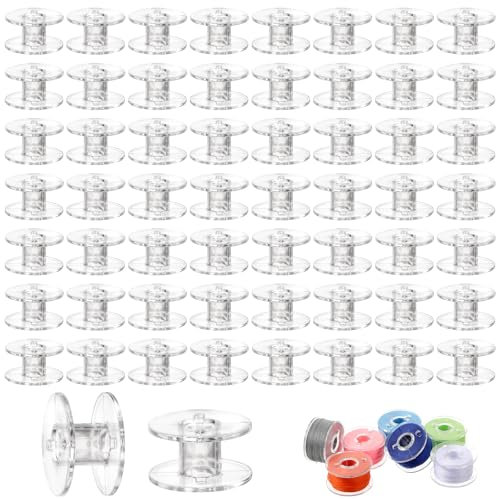 100 Stück Nähmaschine Spulen Transparente Kunststoff Nähmaschinen Spulen Klasse 15 Spulen für Nähmaschinen Transparente Kunststoffspulen für Brother Nähmaschine SA156 Nähzubehör