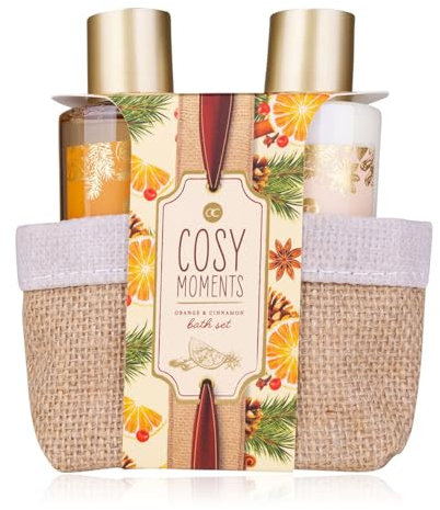 Accentra - Duschset Frauen Geschenkset COSY MOMENTS in schöner Geschenkbox aus Jute, 2-teiliges Pflegeset mit Duschgel und Bodylotion - Wellness Geschenk Set zum Geburtstag, Valentinstag, Weihnachten