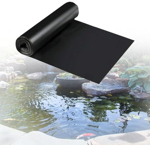 Rivestimento per laghetto resistente, 3 x 8 m, spessore 0,12 mm, resistente ai raggi UV, impermeabile, per piscine esterne per la costruzione di laghetti da giardino.