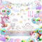 Tuofang 102 Pièces Kit Vaisselle et Décoration Anniversaire Licorne Fille, Assiette Jetable Anniversaire de Fête Licorne pour 16 Invités, Idéal Enfants Fête D'anniversaire