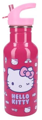 My sweety pop - Hello Kitty Girl's Water Bottle - Stainless Steel - Nursery, Preschool, School, Holiday, Meal - 22 cm - 500 ml - Hydration - Gift Idea - Bottle (Hello Kitty - Pink)