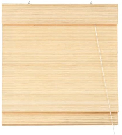 Victoria M. Bambus Raffrollo Sonnenschutz Sichtschutz Rollo Seitenzugrollo, für Fenster und Türen, Blickdicht, 80 x 130 cm, Natur