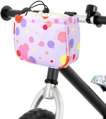 ANZOME Lenkertasche Kinder Fahrradkorb Vorne für Mädchen Fahrrad Korb Fuer Kinder fahrradzubehör für Laufrad, Dreirad, Scooter