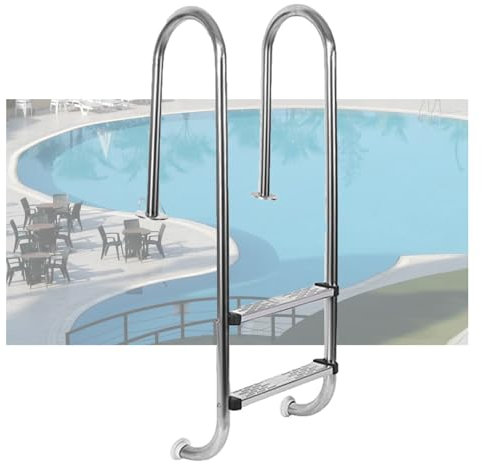 Échelle De Piscine en Acier Inoxydable, Marches Robustes for Piscine Hors Sol, Escalier À Double Rampe À 3 Marches, for Piscine De Jardin, Maison, Charge Maximale 250 Kg(2 Steps)