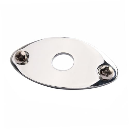 Mikinona Conector Guitarra Eléctrica Placa De Metal Con Tornillos Nickelado y Robusto