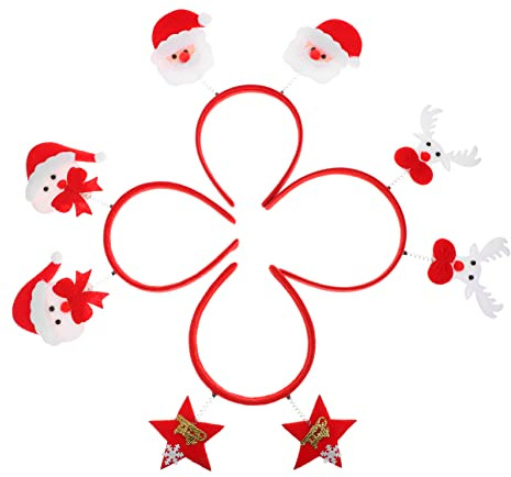FRCOLOR 4pièces Lot de Serre-têtes de Noël avec Sapin Flocons Père Noël Style Aléatoire