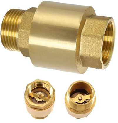 Messing Rückschlagventil 3/4 Zoll,Rückschlagventil aus Messing 3/4'' AG zu IG Rückflussverhinderer mit Innengewinde und Rückflussverhinderer Außengewinde für Pumpe, Waschmaschine, Garten, Regentonne