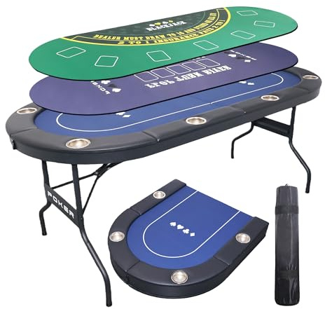 LXJIN 3-in-1 Pokertisch, klappbar, 1,8 m