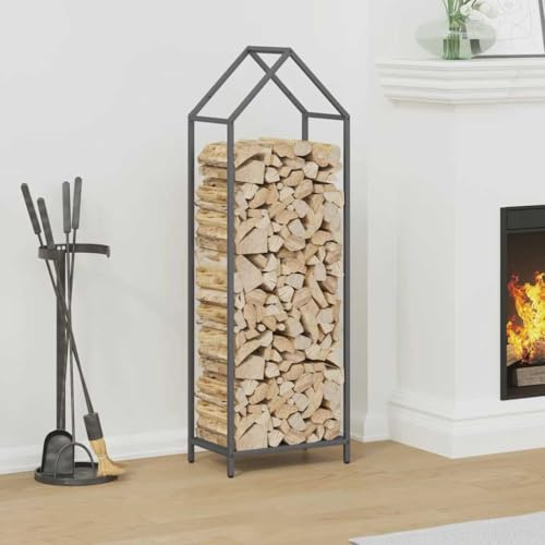 Frdhee Kaminholzregal Holzunterstand Draußen, Brennholzregal Anthrazit 40x25x120 cm Kaltgewalzter Stahl für Aussen & Innen