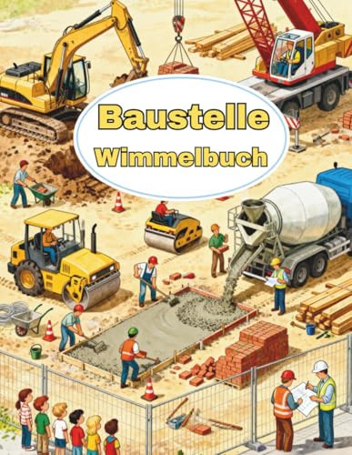 Baustelle Wimmelbuch: Entdecke die aufregende Welt der Baustelle – mit Baggern, Kränen und vielen spannenden Szenen für Kinder ab 2 Jahren