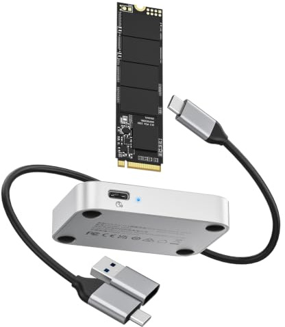 ORICO 10Gbps M.2 NVMe SSD Enclosure & SATA Adapter, USB 3.2 Gen 2 Aluminum External Hard Drive Case, Tool-Free M.2 Docking Station for PCIe/SATA M-Key/B+M Key SSD, Compatible with Mac & PC