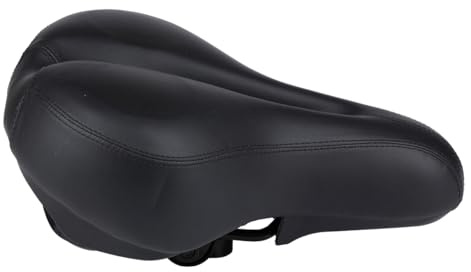 Dunlop Fahrradsattel Gel - Ergonomischer Komfortsattel für Citybike und E-Bike - Breite Gelpolsterung mit Belüftungskanal - Universeller Fahrradsitz - Schwarz