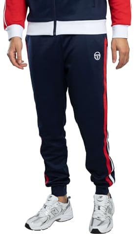 Sergio Tacchini Herren Neue Ghibli-Jogginghose, Maritime Blue/Adrenaline Rush/White