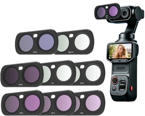 Set di filtri magnetici ND&CPL per Insta360 Luna Ultra, ND/UV/CPL filtri lenti in vetro ottico anti inquinamento luminoso (set da 8 pezzi: STAR/CPL/ND8-64/NIGHT/1/4 Black Mist)