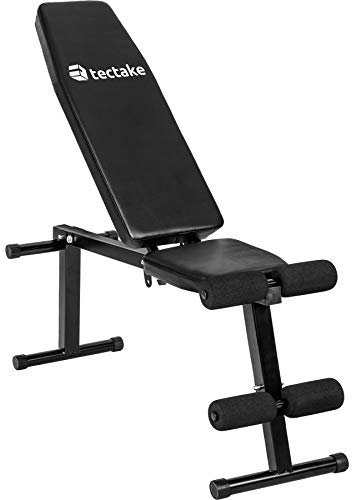 tectake® Multifunktion Hantelbank klappbar, Schrägbank, Trainingsbank 5-fach verstellbar, Ganzkörper Workout im Home Gym, für Langhantel oder Hantel Training, Bauch Beine Po, Sit Up, Rückentraining
