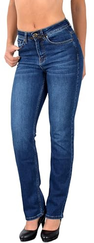 ESRA Jeans Damen Straight High Waist Stretch Jeanshose G200
