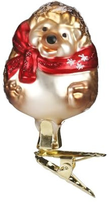 Inge Glas - Christbaumschmuck, Baumschmuck - Igel Igelchen - Höhe: 6 cm - mundgeblasen