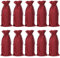 Jute Wine Bottle Bags with Drawstring, 10pcs 14 x 6 1/4 inch Festive Bottle Bags for Party (Red)
