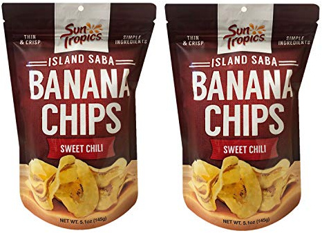 Sun Tropics Island Thin Banana Chips 6oz, 2 Pack (Sweet Chili)
