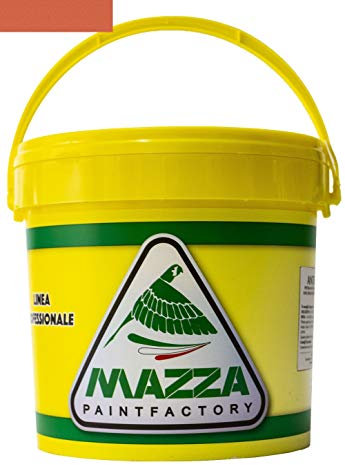 MAZZA Pittura Al Quarzo Per Muri Interni Ed Esterni Lt 5 Ad Alto Potere Coprente Colorificio (Rosso Arancio Mz1136)