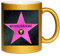 Glitzertasse (gold) Walk of Fame (Wunschname) - Kaffeetasse, bedruckte Tasse mit Sprüchen oder Bildern, Bürotasse,