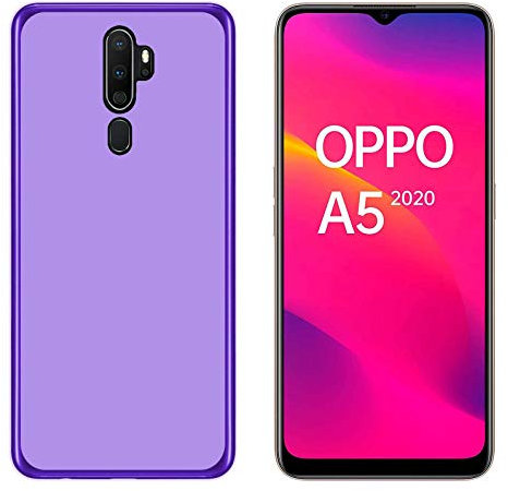 Todobarato24h Funda OPPO A5 2020 - A9 2020 (6.5) Morada TPU Lisa Silicona Gel