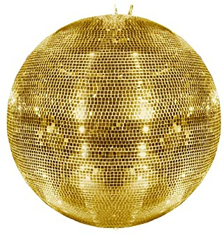 EUROLITE Spiegelkugel 100cm gold | Sicherheits-Spiegelkugel mit zweiter Öse