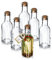 KADAX Botella universal con corcho, juego de 6 botellas de cristal transparente con tapón de corcho, jarra de aceite, recipiente de cristal, botella de aceite, botella (175 ml, 6 unidades)