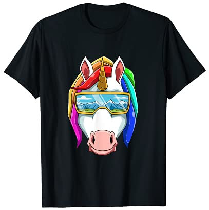 Einhorn Ski - Lustige Ski und Snowboard T-Shirt