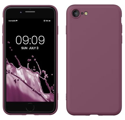 kwmobile Case Compatible with Apple iPhone SE (2022) / iPhone SE (2020) / iPhone 8 / iPhone 7 Case - Slim Protective TPU Silicone Phone Cover - Orchid Violet