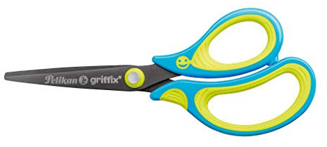 Pelikan griffix Schulschere spitz, Schere für Rechtshänder, Neon fresh blue, 1 Stück