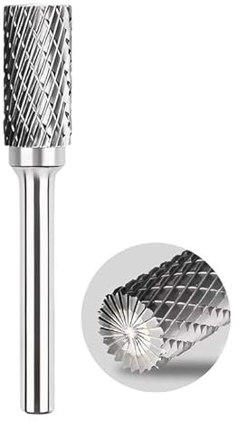 High Speed Drill Bit,Die Grinder Bits Double Rotary Burr Drill Bit,Carbide Die Grinder Bits,Tool Carbide Grinding Head Blacksmith Reduced Shank - to Be Used in Steel, Plastic & Wood Working(A)