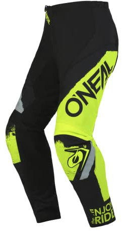 O'NEAL | Motocross-Hose | MTB Enduro MX | Bequeme lockere Passform für maximale Bewegungsfreiheit, Bündchenlose Hosenbeine | Element Pants Shocker V.23 | Erwachsene | Schwarz Neon-Gelb | Größe 30/46